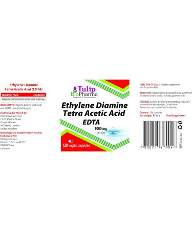 EDTA 500mg 120 Vegan Capsules | High Strength Supplement | 3rd Party Lab Tested | Gluten & GMO Free - Buy Online on GoSupps.com