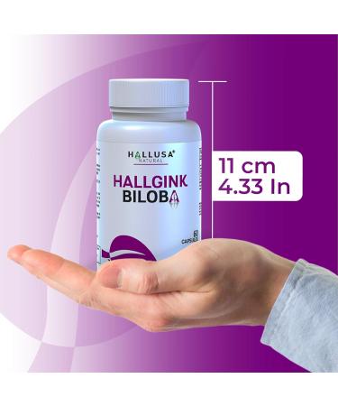 HALLGINK BILOBA Ginkgo Biloba Capsules 120 mg Brain Supplement for Memory Focus & Mental Clarity Natural Cognitive Support 60 Capsules Hallusa Natural - Buy Online on GoSupps.com