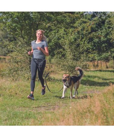 Trixie Dog Jogging Line with Belly Belt (M-L) - 1.10-1.50m 20mm - Ideal Leash for Medium to Large Dogs - Black/Graphite - Perfect for Sports & Activities - Buy Online on GoSupps.com