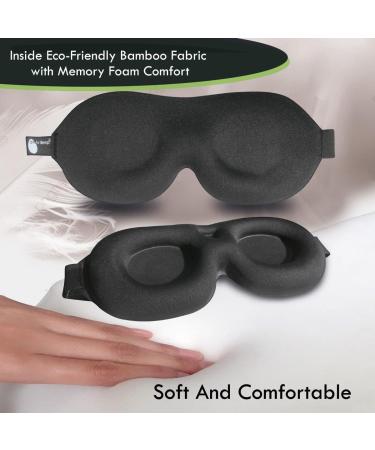 Sleep Mask with Moldex Earplugs - Adjustable Light Blocking Soft Bamboo Fabric & Memory Foam | Comfortable for Men & Women - Buy Online on GoSupps.com