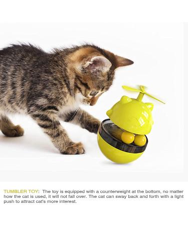 Interactive Cat Toy with Rolling Balls and Snack Dispenser - Yellow - Buy Online on GoSupps.com