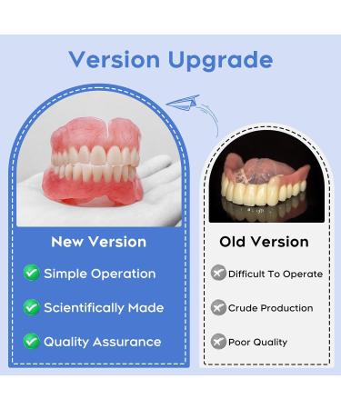Denture Do it Yourself Full Set of Top and Bottom Fake Teeth for Improve Smile DIY Kit Easy and Convenient Fake Teeth Repair Missing Teeth Protect Your Teeth -0124 red - Buy Online on GoSupps.com