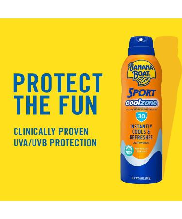 Banana Boat Sport Cool Zone SPF 30 Sunscreen Spray 6oz - Buy Online on GoSupps.com