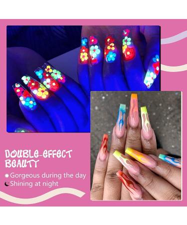 Saviland Glows in The Dark Acrylic Powder Set - 10 Neon Colors for Halloween Nails DIY Manicure - Buy Online on GoSupps.com