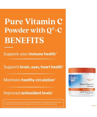 Doctor's Best Pure Vitamin C Powder 8.8 oz (250 g) - High Potency Antioxidant - Buy Online on GoSupps.com
