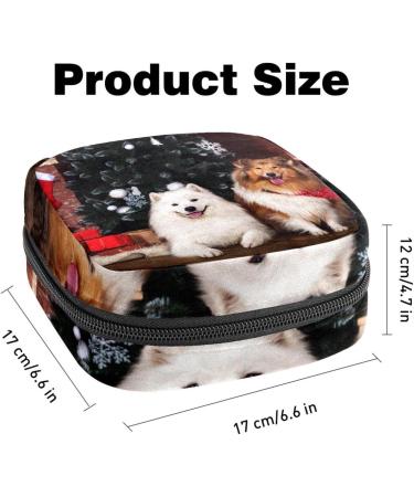 Christmas Puppy Dog Napkin Storage Bag | Portable Zippered Pouch for Teen Girls & Women - Buy Online on GoSupps.com