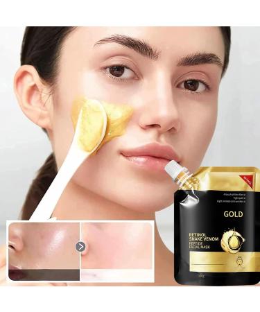 Anti-Aging Gold Collagen Facial Mask Anti-Aging Retinol Gold Facial Mask Gold Firming Snake Venom Face Mask Retinol Gold Mask Gold Face Mask for Moisturizing Removes Blackheads & Oils 100g - Buy Online on GoSupps.com