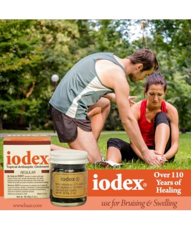 BAAR Iodex Topical Healing Ointment 4.7% Iodine for Infection Prevention and Soothing Relief Perfect for Cuts Scrapes Wounds Bruises Minor Burns Bug Bites Rashes & More Made in The USA 1 oz - Buy Online on GoSupps.com