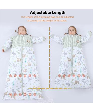 Chilsuessy Baby Sleeping Bag 2.5 Tog - Winter Wearable Blanket for Kids | Adjustable Length & Removable Sleeves | Toddler Sleeping Bag for Boys & Girls 6-9 Years - Dream Forest - Buy Online on GoSupps.com