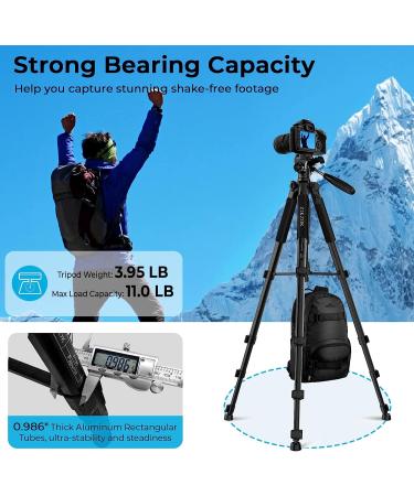 ZIKZOK 75 Inch Lightweight Aluminum Camera Tripod for DSLR/SLR/DV/GoPro/iPhone - Black - Buy Online on GoSupps.com