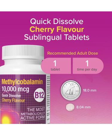 Natural Factors B12 Methylcobalamin 10 000 mcg Cherry 30 Chewable Tablets 30 Count (Pack of 1) - Buy Online on GoSupps.com