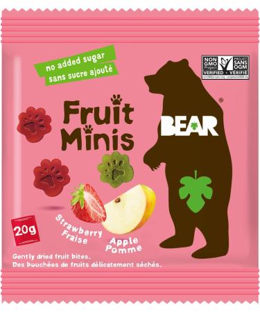 BEAR Fruit Minis DUO 18 Packs per Box- Healthy Fruit Snacks Apple & Strawberry Flavour 100 Grams - Buy Online on GoSupps.com