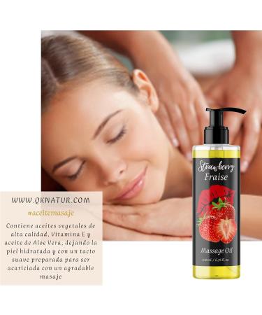 Organic Strawberry Sensual Massage Oil - 200ml Edible Premium Oil for Body Massages & Kissing - Perfect for Enjoyable Intimacy - Buy Online on GoSupps.com