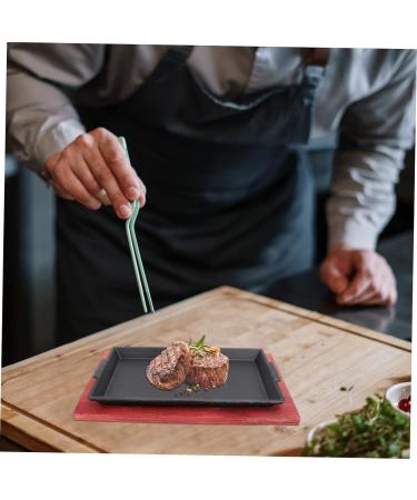 ABOOFAN 1pc Grill Plate Barbecue Fry Plate Breakfast Parrot Food Sanitary Disposal Bags Beef Steak Plate BBQ Dish Steak Pan Baking Pan Barbecue Dish Iron Rectangle Pancake Pan 31.5x19cm Black - Buy Online on GoSupps.com