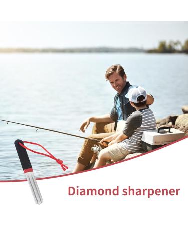 Premium Portable Double-Sided Fishing Hook Sharpener - 2-Piece Darts Schleifstein with Handle for Outdoor Fishing (Red) - Perfect Hook Grinders and Sharpeners - Buy Online on GoSupps.com