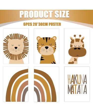 Funmo 6 Set A4 Wall Posters for Children's Room | Boho Baby Room Decoration & Murals | Perfect Wall Art for Girls - 21x30cm - Buy Online on GoSupps.com