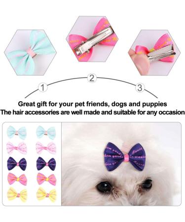 Buy Balacoo 10-Piece Animal Hair Loops with Crocodile Terminals - Bowknot Hair Clips for Small Dogs Cats and Kittens | Pet Hair Care Accessories in Random Colors - Buy Online on GoSupps.com