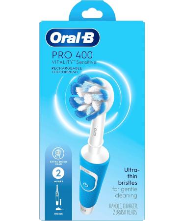 Oral-B Pro 400 Sensitive Vitality Electric Toothbrush with (2) Brush Heads Rechargeable Blue Sensitive Toothbrush - Buy Online on GoSupps.com