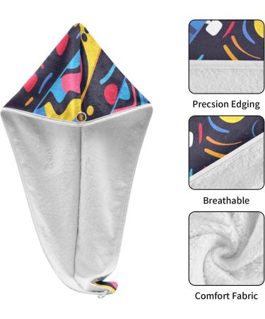 Colorful Skates Hair Towel 2 Pack - Super Absorbent Quick Dry Hair Turbans for Women & Girls - Buy Online on GoSupps.com