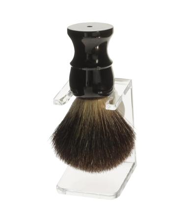Shaving brush holder plastic crystal clear with shaving brush pure badger