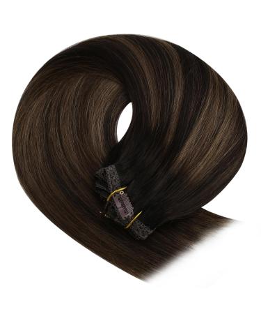 Youngsee Clip In Extensions - 55cm Real Hair Balayage Brown Ombre Remy 120g (7pcs) - Long Clip In Hair Extensions for Women - Buy Online on GoSupps.com