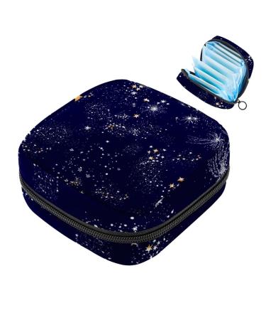 Sanitary Napkin Storage Bag Menstrual Cup Pouch Girls Travel Large Capacit Makeup Sanitary Pads Organizer Night Sky Stars and Galaxy Multi-colored 1