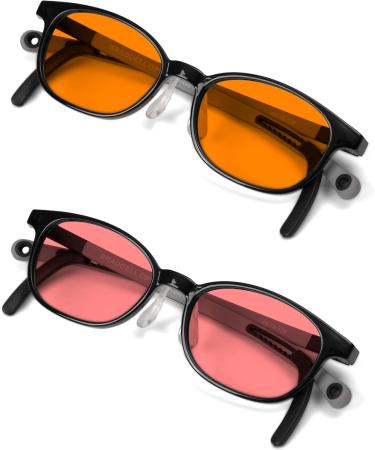 Kids FL-41 Rose & FL-60 Brown Migraine Glasses | Reduce Light Sensitivity & Protect Eyes from Fluorescent & LED Light - Adjustable for Comfort - Buy Online on GoSupps.com