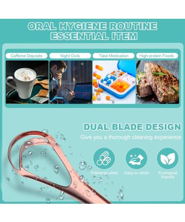 Stainless Steel Tongue Cleaner Set - 2 Pieces for Fresh Breath & Oral Hygiene | Reduces Bad Breath for Adults & Kids - Buy Online on GoSupps.com