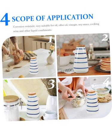 HOMSFOU 5pcs Kitchen Sauce Bottle Glass Ceramic Olive Oil Dispenser Oil Pot Can Containers with Lids Salad Oil Salad Dressing Container Seasoning Holder Condiment White Small Tools 13X7.5X4.3CMx5pcs Whitex5pcs - Buy Online on GoSupps.com