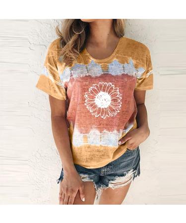 Women's T-Shirt Summer Women's Blouse Short Sleeve Floral Print T-Shirt Clothing Woman Basic Shirt Pullover Crew Neck Clothes T-Shirt Tops Casual Plain Tops Women's Blouse Khaki L - Buy Online on GoSupps.com