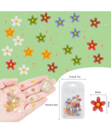 3D Daisy Flower Nail Charms, Caviar Beads, & Resin Flower Gems - 7 Colors, DIY Nail Craft Decoration - Buy Online on GoSupps.com