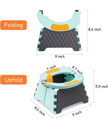 YUNHECAM Toddler Portable Potty Training Seat for Kids Baby Foldable Toilet Child Travel Potty in Car Camping Potty Chair Seat for Indoor Outdoor  with 60 Disposable Bags Blue - Buy Online on GoSupps.com