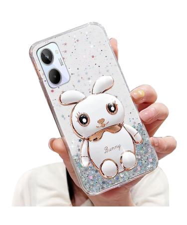Tivenfezk Nadoli for Oppo Realme 10 4G Hase Hidden Stand Shell caricature glitter rabbits stand Soft silicone bling cell phone shell.