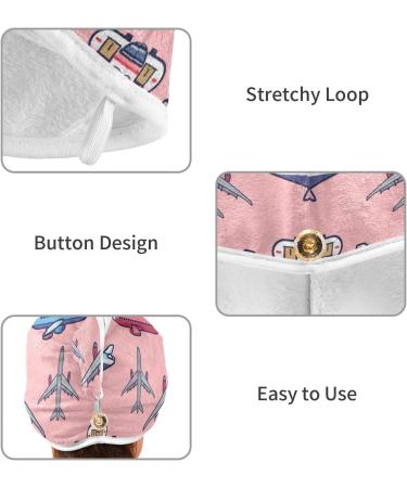 Colorful Aircraft Hair Towel 2 Pack | Super Absorbent Quick Dry Hair Turbans for Women & Girls - Buy Online on GoSupps.com