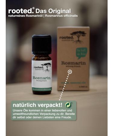 Rooted. Organic Rosemary Oil - 100% Hair Growth Power Natural Scalp Care & Hair Loss Solution - High Dose 10ml - Buy Online on GoSupps.com