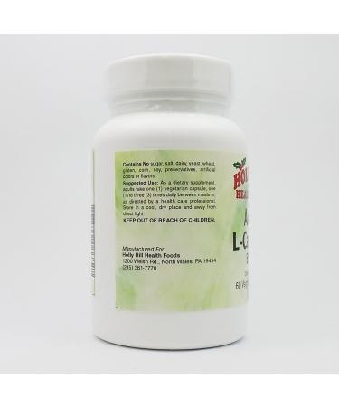 Holly Hill Health Foods Acetyl L-Carnitine 500 MG 60 Vegetarian Capsules 1 Count (Pack of 60) - Buy Online on GoSupps.com