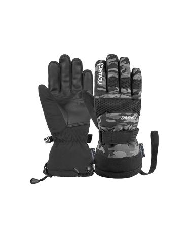 Reusch Unisex youth Connor R-Tex XT waterproof membrane pleasant warm ski gloves softshell gloves snow dealers 5570 Dark Camo / Black 6.5