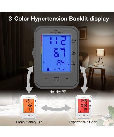 EasyHome Large Cuff Digital Blood Pressure Monitor | 3-Color Backlit Display & Pulse Meter | FDA Cleared for OTC | IHB Indicator | 2 User | FSA Eligible - Buy Online on GoSupps.com