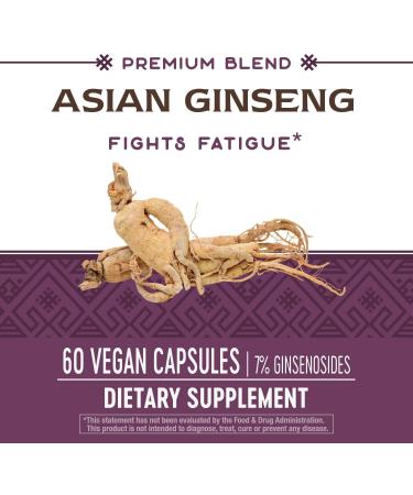 Nature's Way Asian Ginseng 60 Count - Standardized Herbal Supplement - Buy Online on GoSupps.com