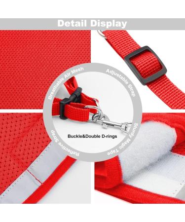 Meioro Adjustable Dog Harness with Leash Soft Padded Vest for Small & Medium Pets Reflective Black with Red Accent (M: 35-40cm) - Buy Online on GoSupps.com