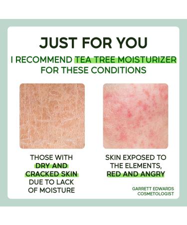 Tea Tree Face Moisturizer for Dry Skin | Anti-Aging Face Cream for Men & Women | Acne Treatment & Cica Hydration Lotion - Buy Online on GoSupps.com