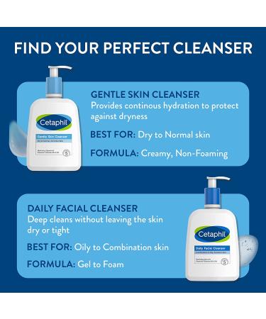 Cetaphil Hydrating Gentle Skin Cleanser 16 oz 2 Pack - Fragrance Free, Soap Free - For Dry to Normal Sensitive Skin - Buy Online on GoSupps.com