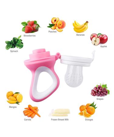 Fruit Teat for Baby & Toddler - BPA-Free Silicone Teats (3 Sizes) | Pacifier Teething Ring for Fruits Veggies & Porridge - Pink - Buy Online on GoSupps.com
