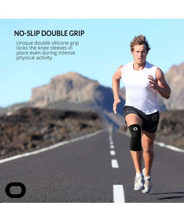 Crucial Compression Knee Sleeve (1 Pair) for Men & Women - Non-Slip Support for Running, Weightlifting, Basketball - Medium Size - Black - Buy Online on GoSupps.com