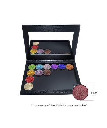 Allwon Magnetic Empty Makeup Palette with Mirror - Black | Customizable for Eyeshadow, Lipstick, Blush, Powder - Buy Online on GoSupps.com