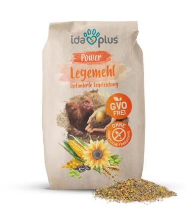Ida plus power laying flour for chickens - chicken food for optimal laying power & egg formation - without genetic engineering - lay hen feed with valuable herbs - the best acceptance & particularly nutrient -rich - 5kg