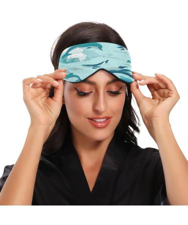 Sleep Mask - Light Blocking Dolphins & Whales Eye Cover | Adjustable Soft Blindfold for Travel & Naps - Buy Online on GoSupps.com