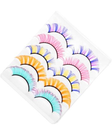 FOMIYES 25 Pairs Colored False Eyelashes Fake Lashes False Eyelashes Individual Winged Eyelashes Colorful Lashes Makeup Tools for Women Carnival Party Eyelashes Imitation Strip Extend - Buy Online on GoSupps.com