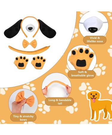 5-Piece Puppy Dog Costume Set for Adults & Kids - Headband Ears Fly Cock Fake Nose - Party Decoration Accessories in Yellow - Buy Online on GoSupps.com