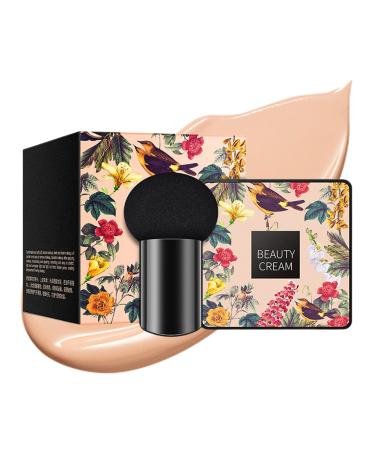 Mushroom Head Air Cushion CC Cream Cushion Foundation BB Cream Concealer Lasting Nude Makeup Moisturizing Brightening Pigment CC Liquid Foundation Lightweight Even Skin Tone Base Primer(Natural)
